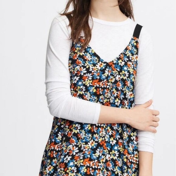 RAG & BONE Multicolored Floral Print Estell V-Neck Tank Slip Midi Dress Size S/P - Picture 13 of 13